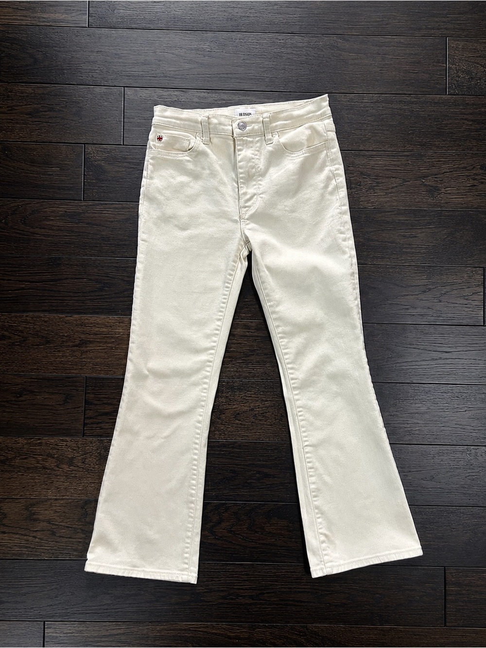 Hudson Blair Jeans Size 26 Light Yellow Cropped Kick Flare Denim